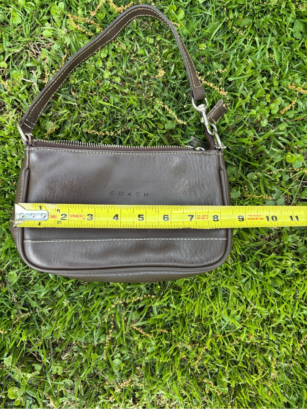 COACH Vintage Y2K Brown Leather Demi Hampton Baguette Mini Shoulder Bag - Picture 8 of 11